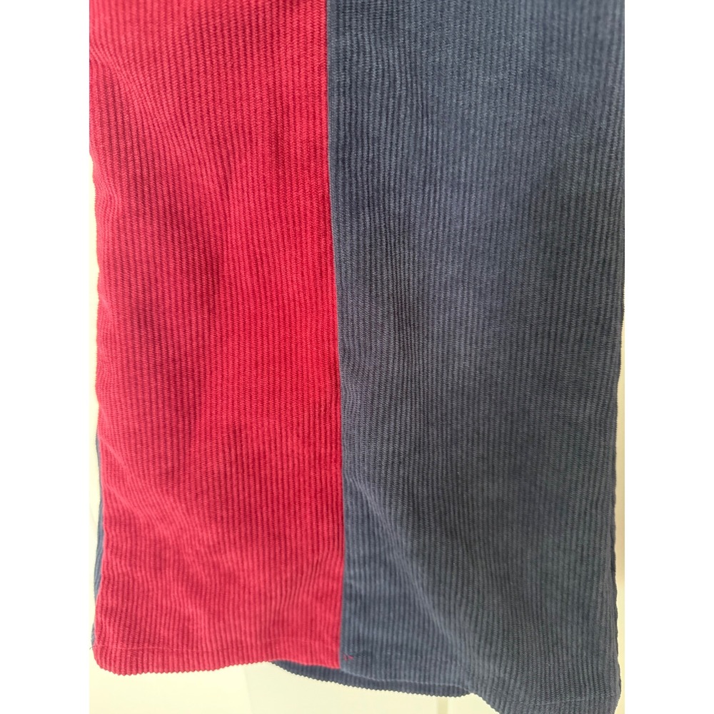 Cider Colorblock Retro Corduroy Flare Pants Navy Blue Red High Waisted Size M - Picture 10 of 13